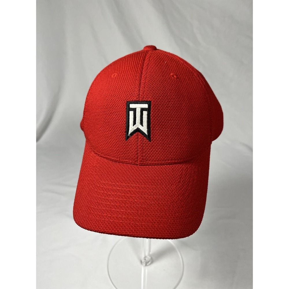 Nike Tiger Woods TW Dri-FIT Flexfit Red Golf Hat Cap L/XL Fitted